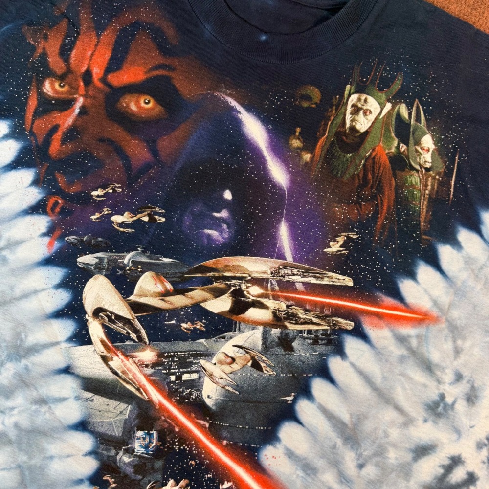 Liquid Blue Star Wars Darth Maul Tie Dye Shirt Mens XL Episode I Phantom Menace - Picture 7 of 9